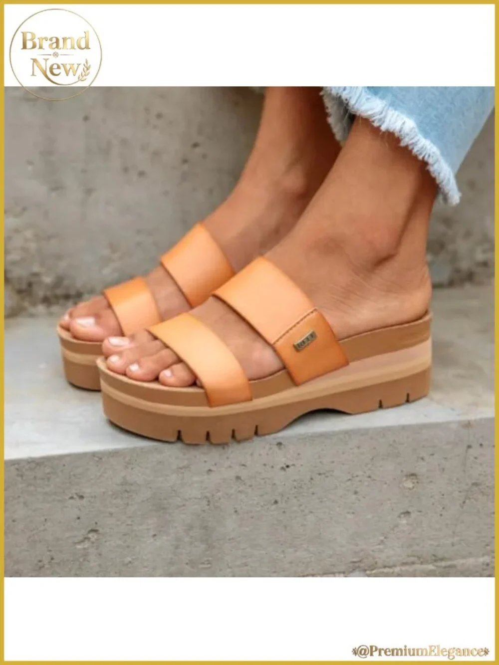 REEF Cushion Vista Higher Vegan Leather Platform Slide Sandal Arch Support